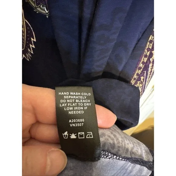 EFFORTLESS STYLE BY CITIKNITS QVC LONG SLEEVE V-NECK TUNIC PAISLEY NAVY 1X EUC - Picture 4 of 8